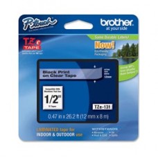Brother - Nastro - Nero/Trasparente - TZE131 - 12mm x 8mt Brother - Nastro - Nero/Trasparente - TZE131 - 12mm x 8mt