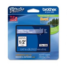 Brother - Nastro - Bianco/Trasparente - TZE135 12mm x 8mt Brother - Nastro - Bianco/Trasparente - TZE135 12mm x 8mt