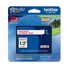 Brother - Nastro - Rosso/Bianco -TZE222 -12mm x 8mt Brother - Nastro - Rosso/Bianco -TZE222 -12mm x 8mt