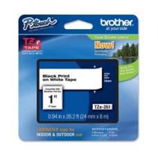 Brother - Nastro - Nero/Bianco - TZE251 - 24mm x 8mt Brother - Nastro - Nero/Bianco - TZE251 - 24mm x 8mt