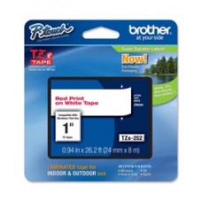 Brother - Nastro - Rosso/Bianco - TZE252 - 24mm x 8mt Brother - Nastro - Rosso/Bianco - TZE252 - 24mm x 8mt