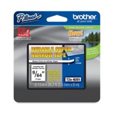 Brother - Nastro non laminato - Nero/Bianco - TZEN201 - 3,5mm x 8mt Brother - Nastro non laminato - Nero/Bianco - TZEN201 - 3,5mm x 8mt