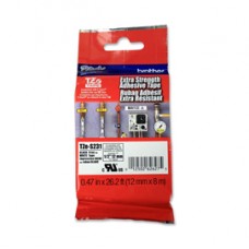 Brother - Nastro con adesivo resistente - Nero/Bianco - TZES231 - 12mm x 8mt Brother - Nastro con adesivo resistente - Nero/Bianco - TZES231 - 12mm x 8mt
