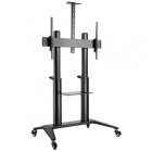 Dacomex - Carrello nero su ruote - Altezza regolabile - 75"-105" - VESA 1000x600 - Max 140 kg