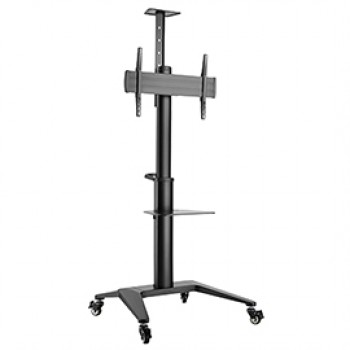 Dacomex - Carrello nero su ruote - 43"-65" - VESA 600x400 - Max 70 kg