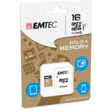 Emtec - Micro SDHC Class 10 Gold + con Adattatore - ECMSDM16GHC10GP - 16GB Emtec - Micro SDHC Class 10 Gold + con Adattatore - ECMSDM16GHC10GP - 16GB