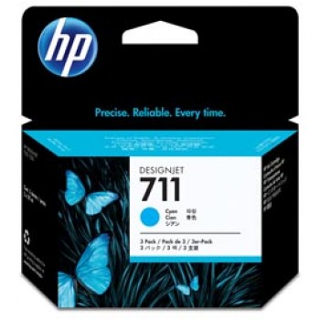 Hp - Confezione 3 cartucce ink originale - 711 - Ciano - CZ134A - 29ml cad