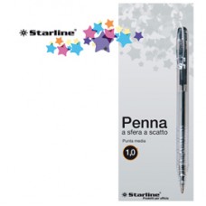 Penna a sfera a scatto - punta 1,0mm - nero  - Starline - conf. 20 pezzi