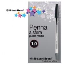 Penna a sfera con cappuccio - punta media 1,0mm - nero  - Starline -  conf. 50 pezzi