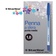 Penna a sfera con cappuccio  - punta media 1,0mm - blu - Starline -  conf. 50 pezzi