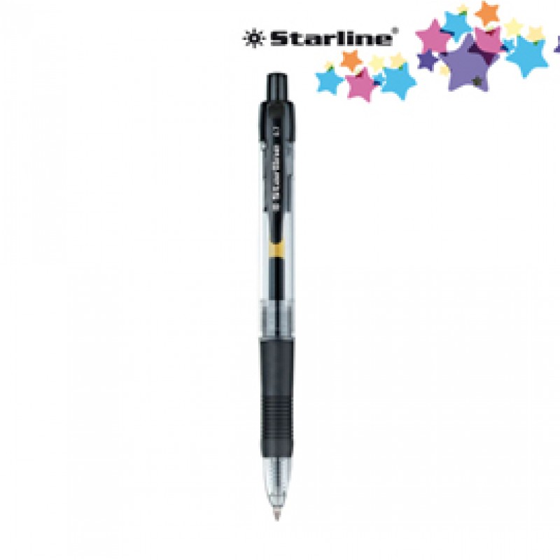 Penna a sfera a scatto con inchiostro gel - punta fine 0,7mm - nero -  Starline