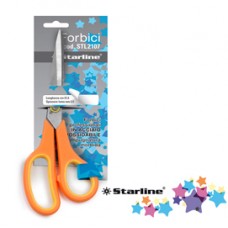 Forbici - 21,5 cm - lama in acciaio - impugnatura gomma morbida - arancione - Starline