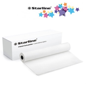 Carta plotter - stampa inkjet - 1067 mm x 50 mt - 90 gr - opaca - bianco - Starline