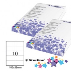 Etichette adesive - in carta - permanenti - 105 x 59 mm - 10 et/fg - 100 fogli - bianco - Starline