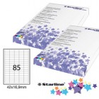 Etichette adesive - in carta - permanenti - 42 x 16,9 mm - 85 et/fg - 100 fogli - bianco - Starline
