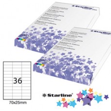 Etichette adesive - in carta - permanenti - 70 x 25 mm - 36 et/fg - 100 fogli - bianco - Starline