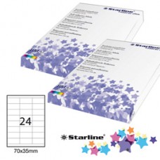 Etichette adesive - in carta - permanenti - 70 x 35 mm - 24 et/fg - 100 fogli - bianco - Starline