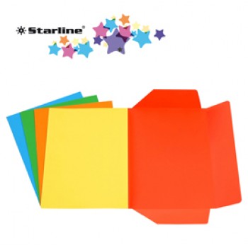 Cartellina 3 lembi - 200 gr - 25 x 34,5 cm - cartoncino bristol - 5 colori assortiti - Starline - conf. 25 pezzi