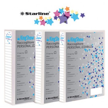 Raccoglitore personalizzabile KingShow - 4 anelli a D 25 mm - dorso 4 cm - 22x30 cm - bianco - Starline