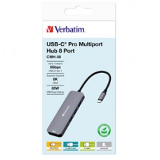 Verbatim - USB-C Pro Multiport Hub 8 Port - 32151 Verbatim - USB-C Pro Multiport Hub 8 Port - 32151