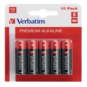 Pila stilo AA - 1,5V - alcaline - 49875 - Verbatim - blister 10 pezzi