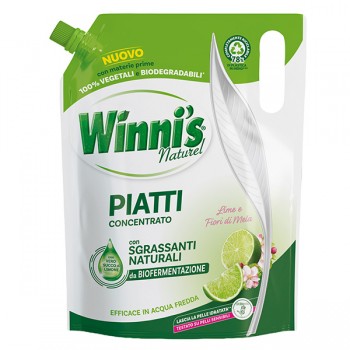 Detersivo piatti ecoformato - concentrato - 900 ml - lime e fiori di mela - Winni's Detersivo piatti ecoformato - concentrato - 900 ml - lime e fiori di mela - Winni's