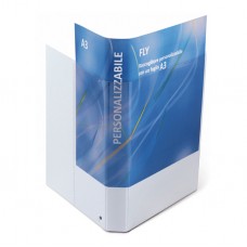 Raccoglitore personalizzabile Fly - 22 x 30 cm - 4 anelli a D 40 mm - dorso 5,5 cm - bianco - Sei Rota