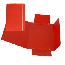 Cartellina con elastico - cartone plastificato - 3 lembi - 17x25 cm - rosso - Cartotecnica del Garda