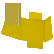 Cartellina con elastico - cartone plastificato - 3 lembi - 17x25 cm - giallo - Cartotecnica del Garda