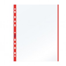 Buste forate con banda colorata - Linear - buccia - 21 x 29,7 cm - rosso - Favorit - conf. 10 pezzi
