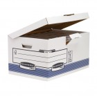 Scatola archivio Bankers Box System - con coperchio a ribalta - 37,8x29,3x54,5 cm - bianco - Fellowes