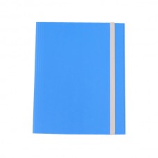 Cartella con elastico - fibrone - 3 lembi - 27x37 cm - blu - Cartotecnica del Garda