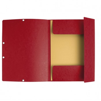 Cartellina con elastico - cartoncino lustrE' - 3 lembi - 400 gr - 24x32 cm - rosso ciliegia - Exacompta