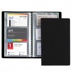 Porta biglietti da visita - 20 buste con 3 tasche ciascuna - 12,5x20,5 cm - nero - Favorit