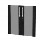Coppia ante Prestige - per mobile basso - 80 x 77 cm - spessore 18 mm - vetro/melaminico - nero venato