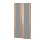Coppia ante Prestige - per mobile medio/alto - 80 x 153,8 cm - spessore 18 mm - vetro/melaminico - ciliegio arabis