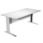 Scrivania Easy fianchi verniciati effetto cromato - lineare - 160 x 80 x 72 cm - grigio