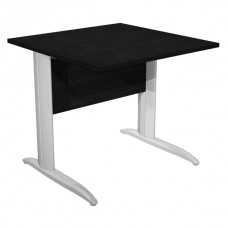 Scrivania Easy fianchi verniciati effetto cromato - lineare - 80 x 80 x 72 cm - nero venato