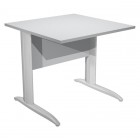 Scrivania Easy fianchi verniciati effetto cromato - lineare - 80 x 80 x 72 cm - grigio