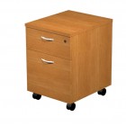 Cassettiera Easy - 1 cassetto + 1 classificatore - con ruote - 41,8 x 52 x 59,5 cm - noce chiaro