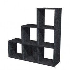 Libreria casellario Rainbow - 6 caselle a scalare - 104,1x29,2x103,9 cm - nero venato