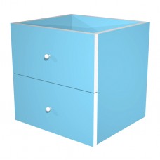Cassettiera per casellario Rainbow - 2 cassetti - 32,5x28,8x32,5 cm - azzurro