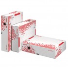 Scatola archivio Speedbox - dorso 8 cm - 35x25 cm - bianco e rosso - Esselte