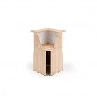 Modulo Prestige reception - 90 gradi - 76,1 x 76,1 x 117 cm - ciliegio arabis/bianco