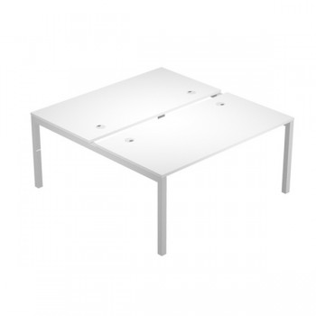 Scrivania Agorà a 2 postazioni contrapposte - 120 x 168 x 72,5 cm - bianco