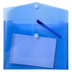 Busta a tasca con chiusura in velcro - PPL - 24x32 cm - blu/trasparente - Exacompta