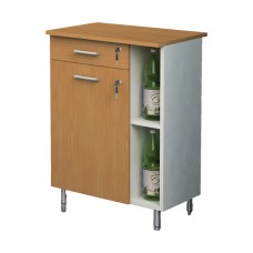 Mobile angolo Ristoro - punto caffè - 60 x 45 x 84 cm - bianco/noce chiaro Mobile angolo Ristoro - punto caffè - 60 x 45 x 84 cm - bianco/noce chiaro
