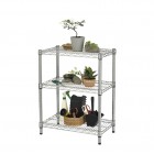 Kit scaffale Archimede Outdoor - 3 ripiani - 36 x 60 x75 cm - acciaio zincato - cromato - Serena Group