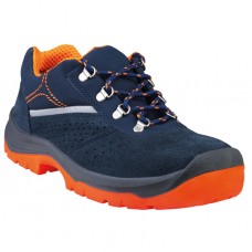 Calzatura di sicurezza Rimini 4 S1P SRC - pelle scamosciata perforata - numero 44 - blu/arancio - Deltaplus