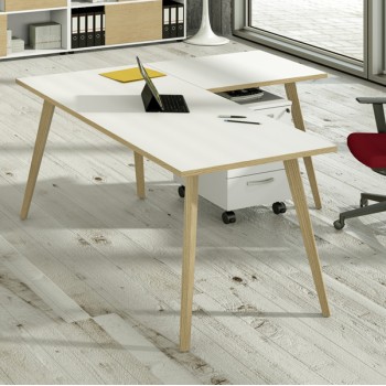 Scrivania Woody - 140 x 80 x H 74,4 cm - rovere / bianco